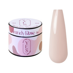 Гель для нарощування YES Medium Gel 04 Brandy Rose нюдовий латте 15 мл