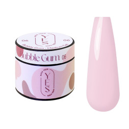 Гель для нарощування YES Medium Gel 06 Bubble Gum рожевий бабл гам 15 мл