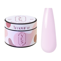 Гель для нарощування YES Medium Gel 07 Amour холодний лілово-рожевий 30 мл