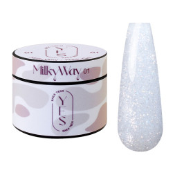 Гель для нарощування YES Flash Gel 01 MilkyWay світловідбиваючий молочний 30 мл