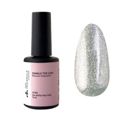 Топ для гель-лака без липкого слоя Nails Molekula Sparkle No Sticky Top ST252 с блестками золотисто-зеленый 12 мл