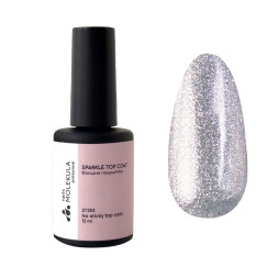 Топ для гель-лака без липкого слоя Nails Molekula Sparkle No Sticky Top ST253 с блестками лилово-фиолетовый 12 мл