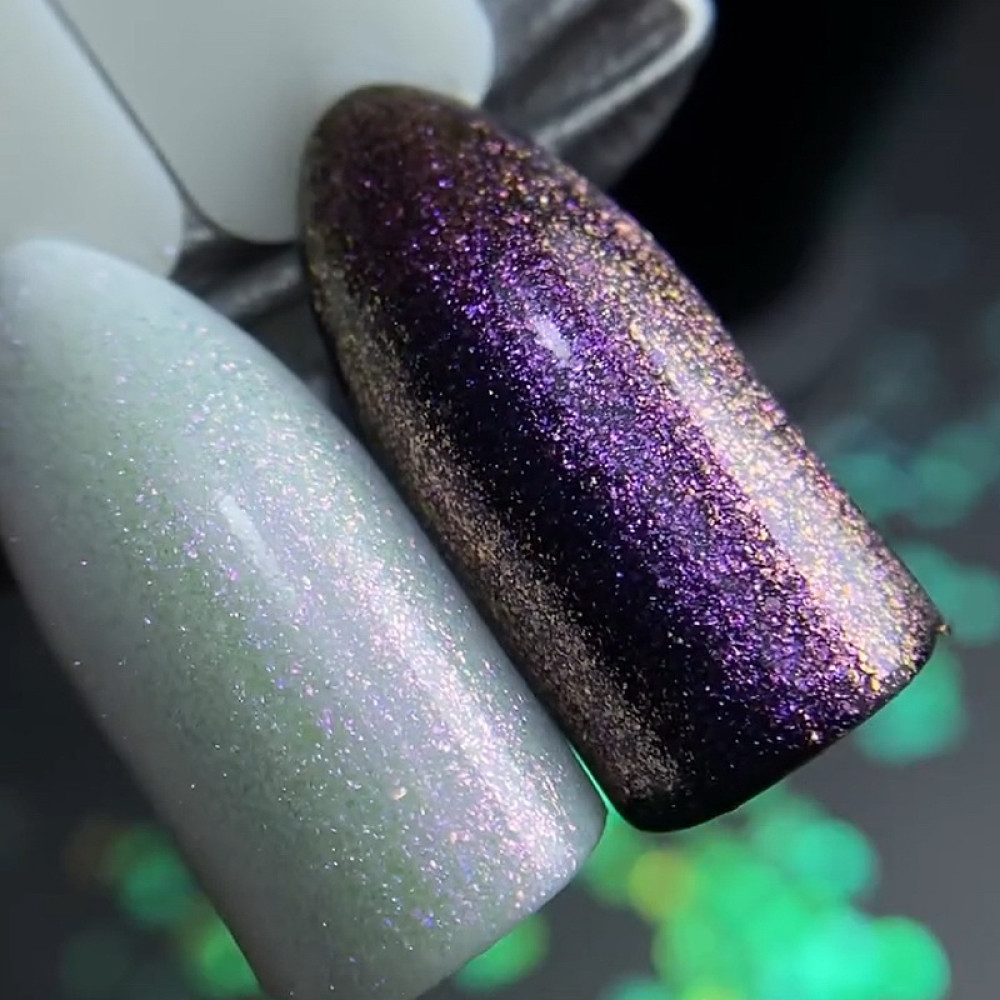 Топ для гель-лака без липкого слоя Nails Molekula Sparkle No Sticky Top ST253 с блестками лилово-фиолетовый 12 мл