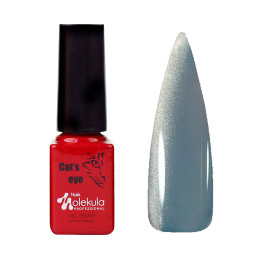 Гель-лак Nails Molekula Ceramic Cats Eye CC01 сріблястий сіро-блакитний з шимером 6 мл