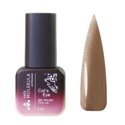 Гель-лак Nails Molekula Ceramic Cats Eye CC03 бронзово-бежевий з шимером 6 мл
