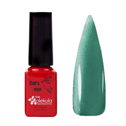 Гель-лак Nails Molekula Ceramic Cats Eye CC04 зелено-бірюзовий з шимером 6 мл