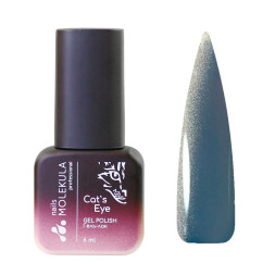 Гель-лак Nails Molekula Ceramic Cats Eye CC05 димчасто-синій з шимером 6 мл
