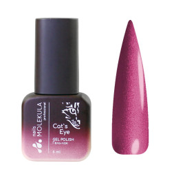 Гель-лак Nails Molekula Ceramic Cats Eye CC07 ягідно-рожевий з шимером 6 мл