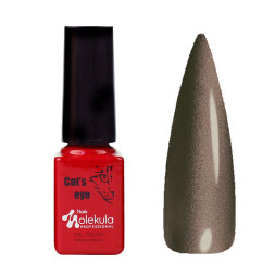 Гель-лак Nails Molekula Ceramic Cats Eye CC09 золотисто-коричневий з шимером 6 мл