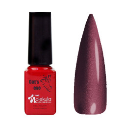 Гель-лак Nails Molekula Ceramic Cats Eye CC10 бордово-винний з шимером 6 мл