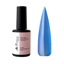 Топ витражный для гель-лака без липкого слоя Nails Molekula Glass No Sticky Top GС201 синий 12 мл