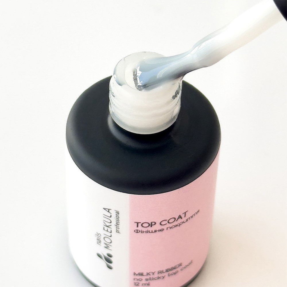 Топ для гель-лака без липкого слоя Nails Molekula Milky No Sticky Top TC01 молочный 12 мл