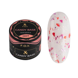 База цветная F.O.X Base Candy 007 молочный с малиновой и красной поталью 10 мл