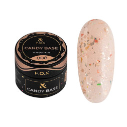 База цветная F.O.X Base Candy 008 персиковый с золотистой поталью 10 мл