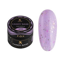 База цветная F.O.X Base Candy 010 фиолетовый с серебристой и розовой поталью 10 мл