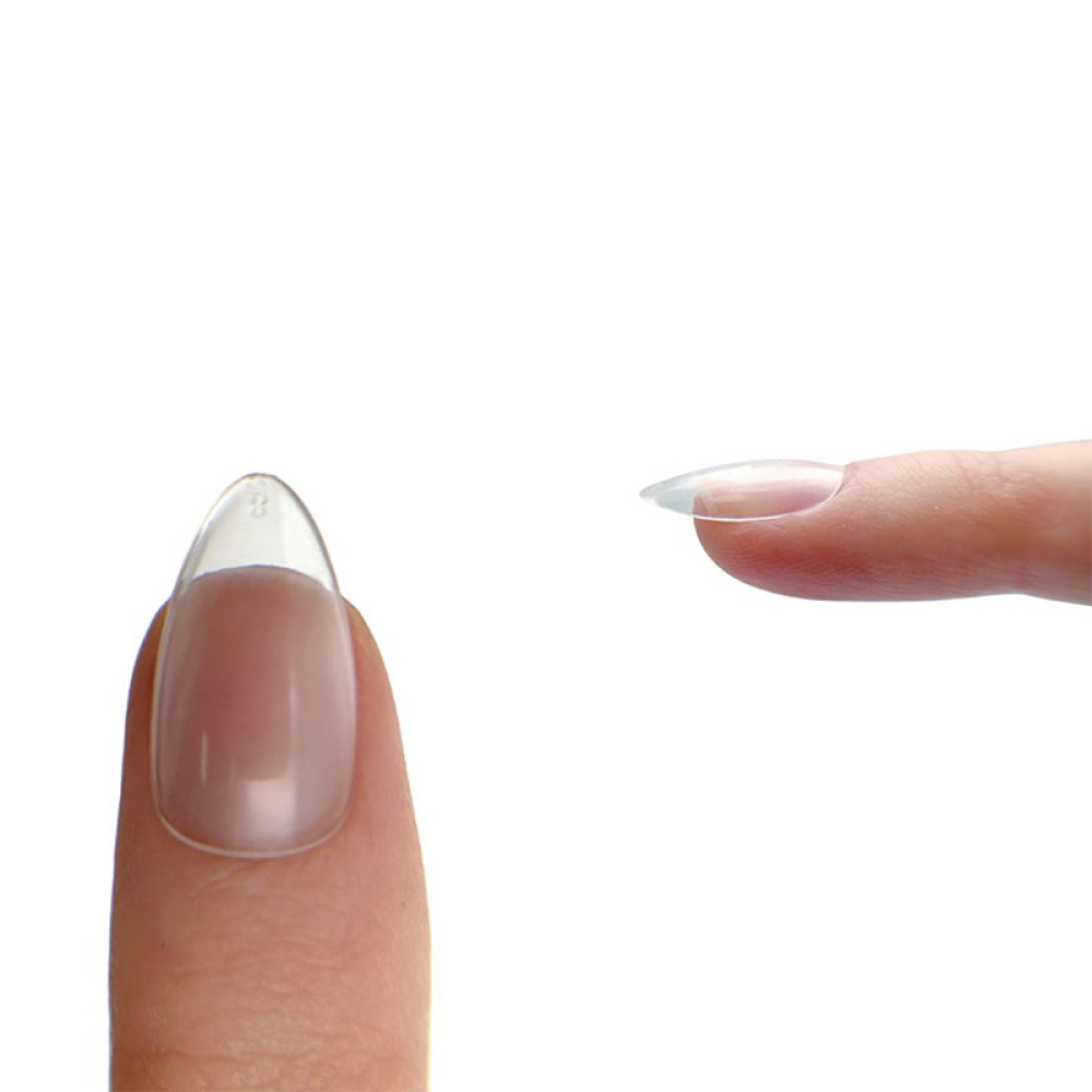 Типсы гелевые для наращивания ногтей Adore Professional Spletniца Gel Nail Tips XS Almond 240 шт ультракороткий миндаль прозрачные