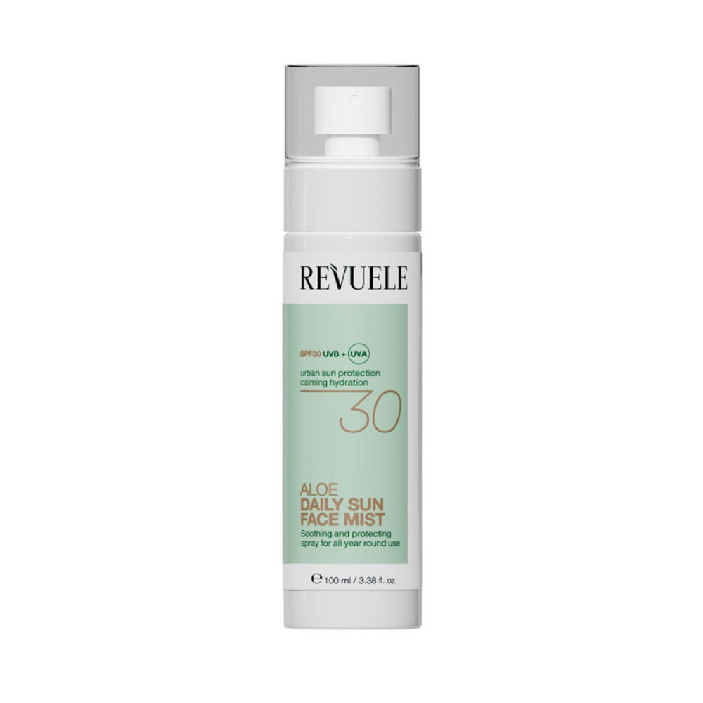 Спрей-мист для лица Revuele Aloe Daily Sun Face Mist SPF 30 солнцезащитный с алоэ 100 мл