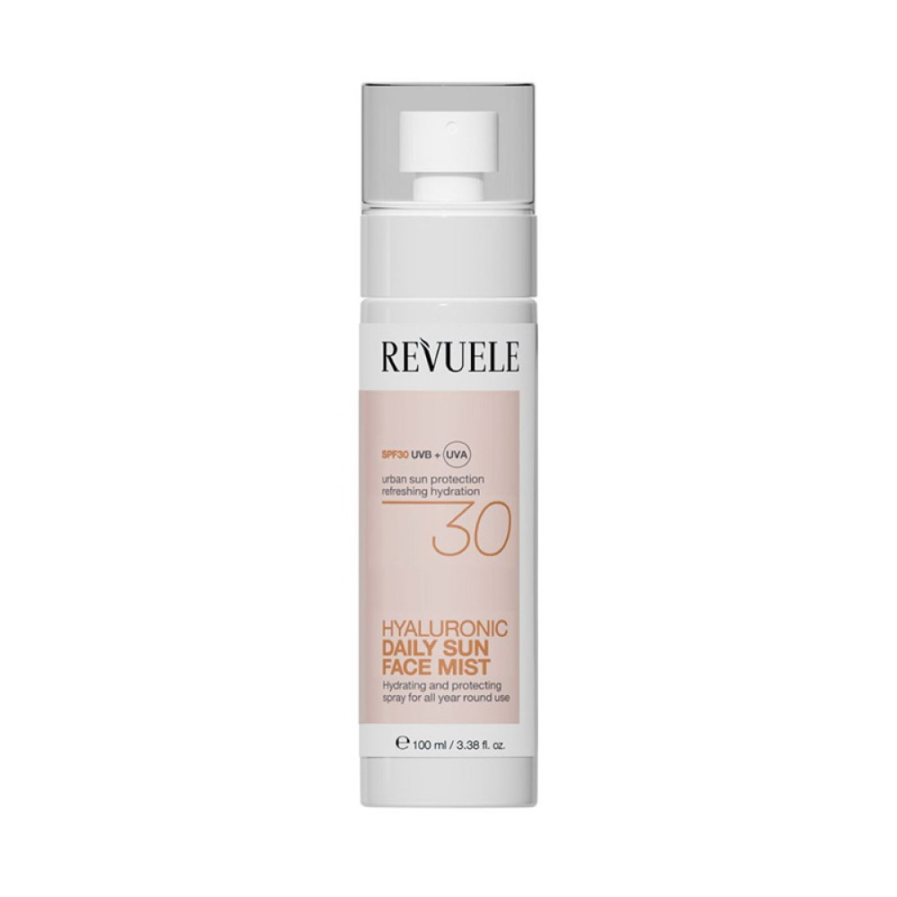 Спрей-мист для лица Revuele Hyaluronic Daily Sun Face Mist SPF 30 солнцезащитный с гиалуроновой кислотой 100 мл