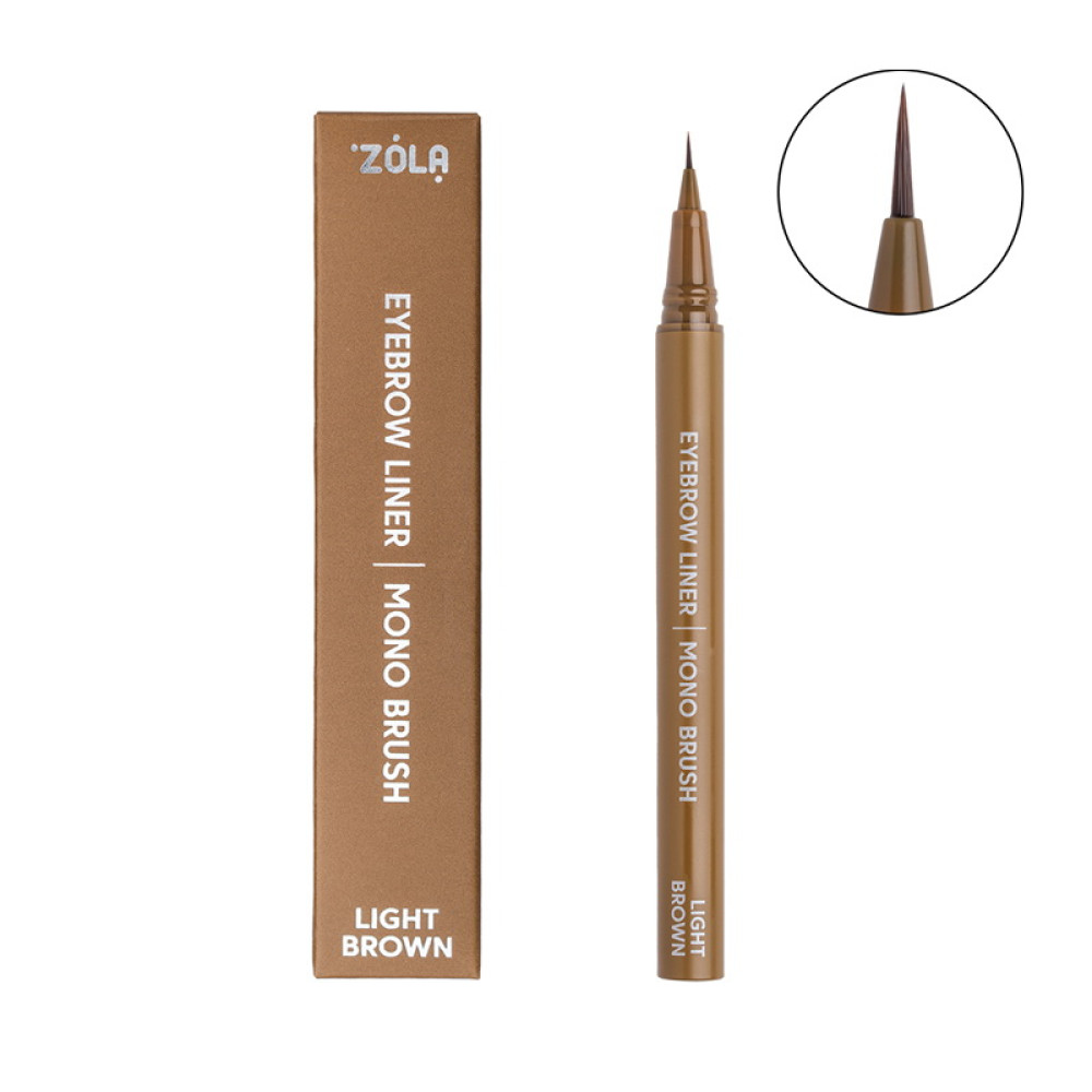 Лайнер для бровей ZOLA Eyebrow Liner Light Brown с моно-кистью светло-коричневый