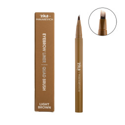 Лайнер для бровей ZOLA Makarevich Eyebrow Liner Light Brown с квадро-кистью светло-коричневый