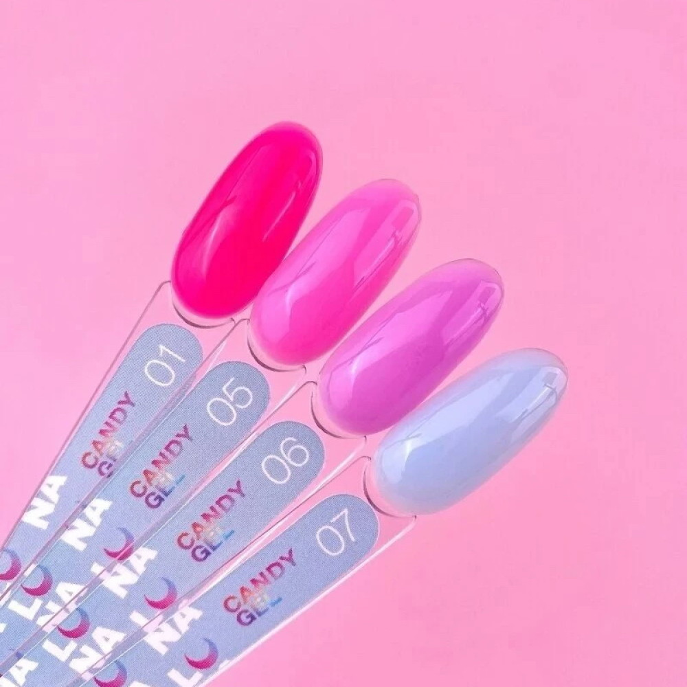 Гель для нарощування Luna Candy Gel 01 яскравий рожевий 15 мл