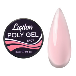 Полигель LUXTON Poly Gel 07 полупрозрачный розовый 30 мл