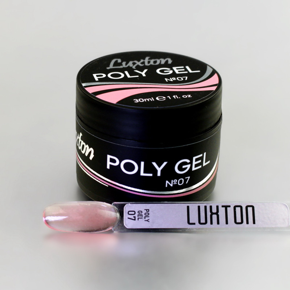 Полігель LUXTON Poly Gel 07 напівпрозорий рожевий 30 мл