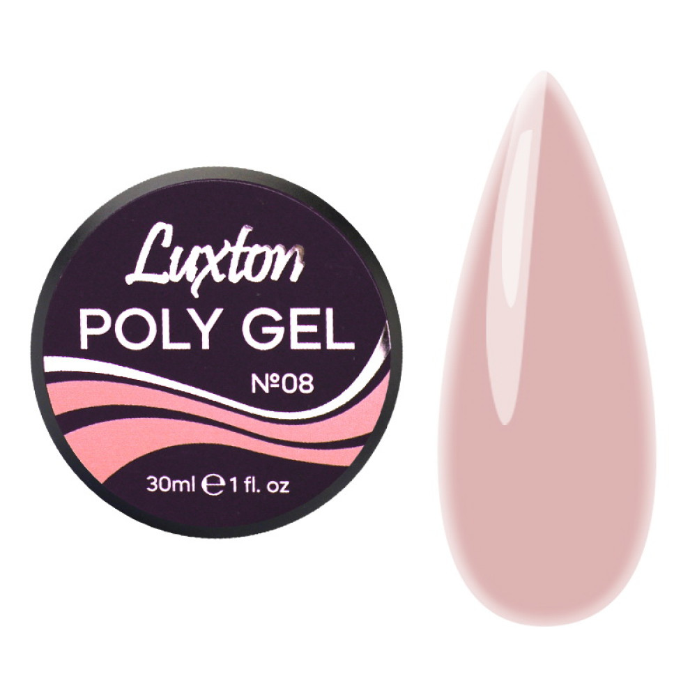 Полігель LUXTON Poly Gel 08 приглушено рожево-бежевий 30 мл