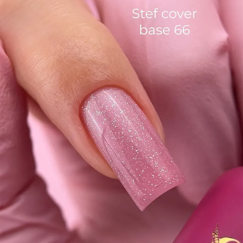 База камуфлирующая для гель-лака Steffani Cover Base 66 с шиммером теплый розовый 17 мл