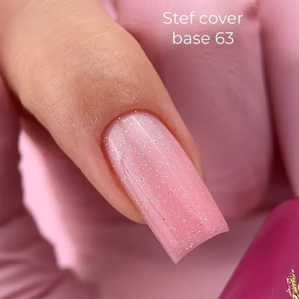 База камуфлирующая для гель-лака Steffani Cover Base 63 с шиммером нежный розово-персиковый 17 мл