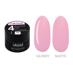 Гель для наращивания Crooz Builder Gel 04 Warm Rose нежно-розовый 15 мл
