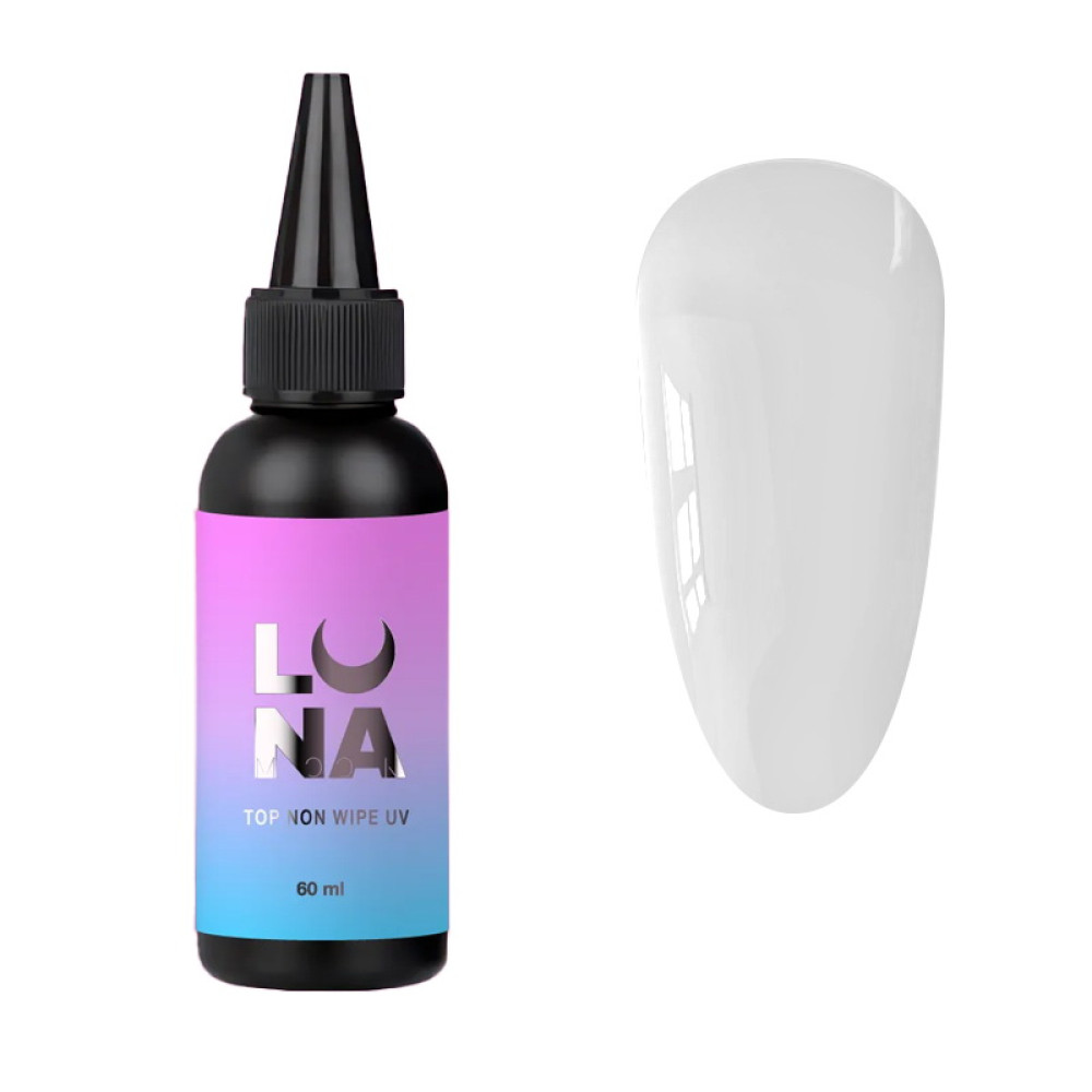 Топ для гель-лаку без липкого шару Luna Top Non Wipe UV Refill з УФ фільтром. 60 мл