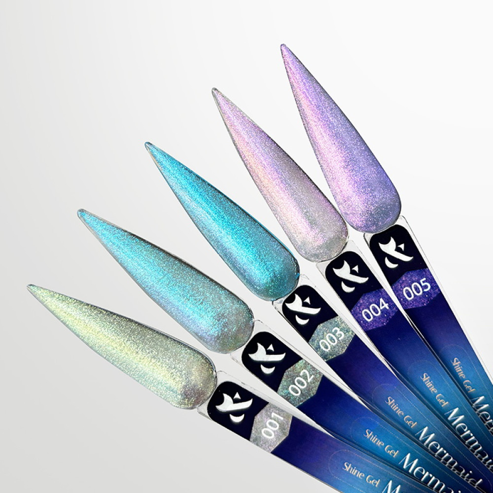 Гель F.O.X Shine Gel Mermaid 005 для зміцнення натуральних нігтів фіолетово-рожевий з яскравим холодним блиском 20 мл
