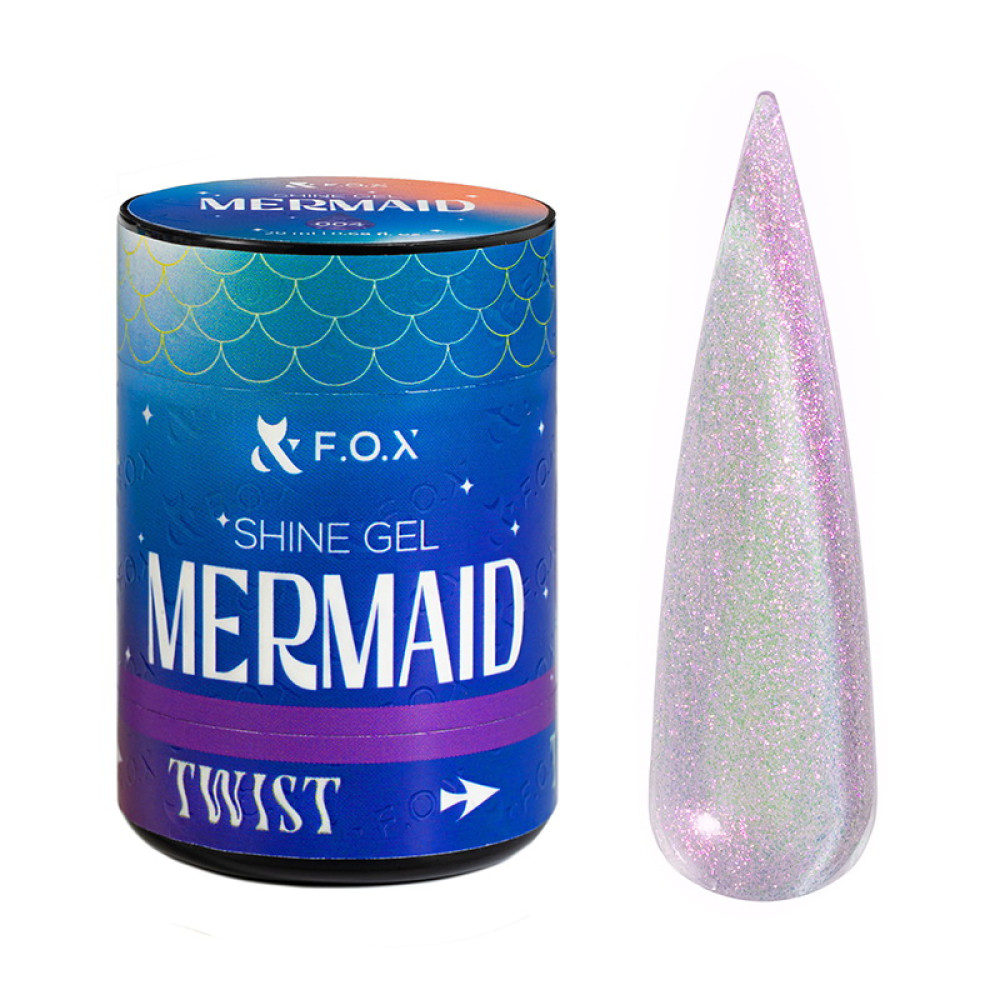 Гель F.O.X Shine Gel Mermaid 004 для зміцнення натуральних нігтів лавандово-рожевий з перловим переливом 20 мл