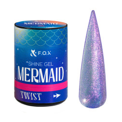 Гель F.O.X Shine Gel Mermaid 005 для зміцнення натуральних нігтів фіолетово-рожевий з яскравим холодним блиском 20 мл