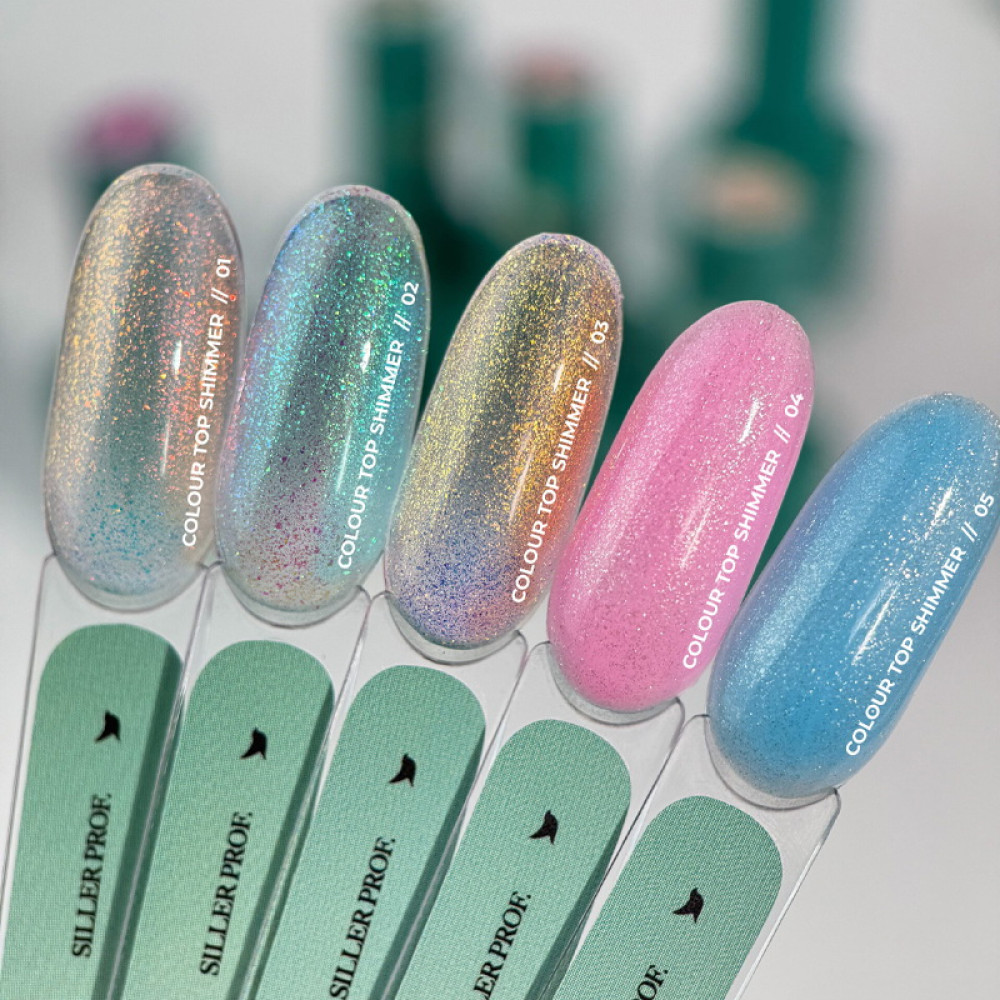 Топ для гель-лаку без липкого шару Siller Professional Top Colour Shimmer 05 з блискітками 8 мл