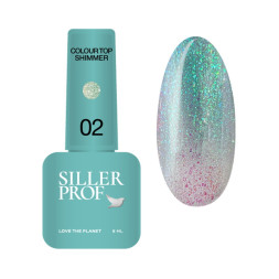 Топ для гель-лаку без липкого шару Siller Professional Top Colour Shimmer 02 з блискітками 8 мл