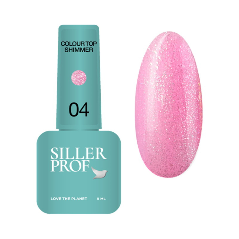 Топ для гель-лаку без липкого шару Siller Professional Top Colour Shimmer 04 з блискітками 8 мл