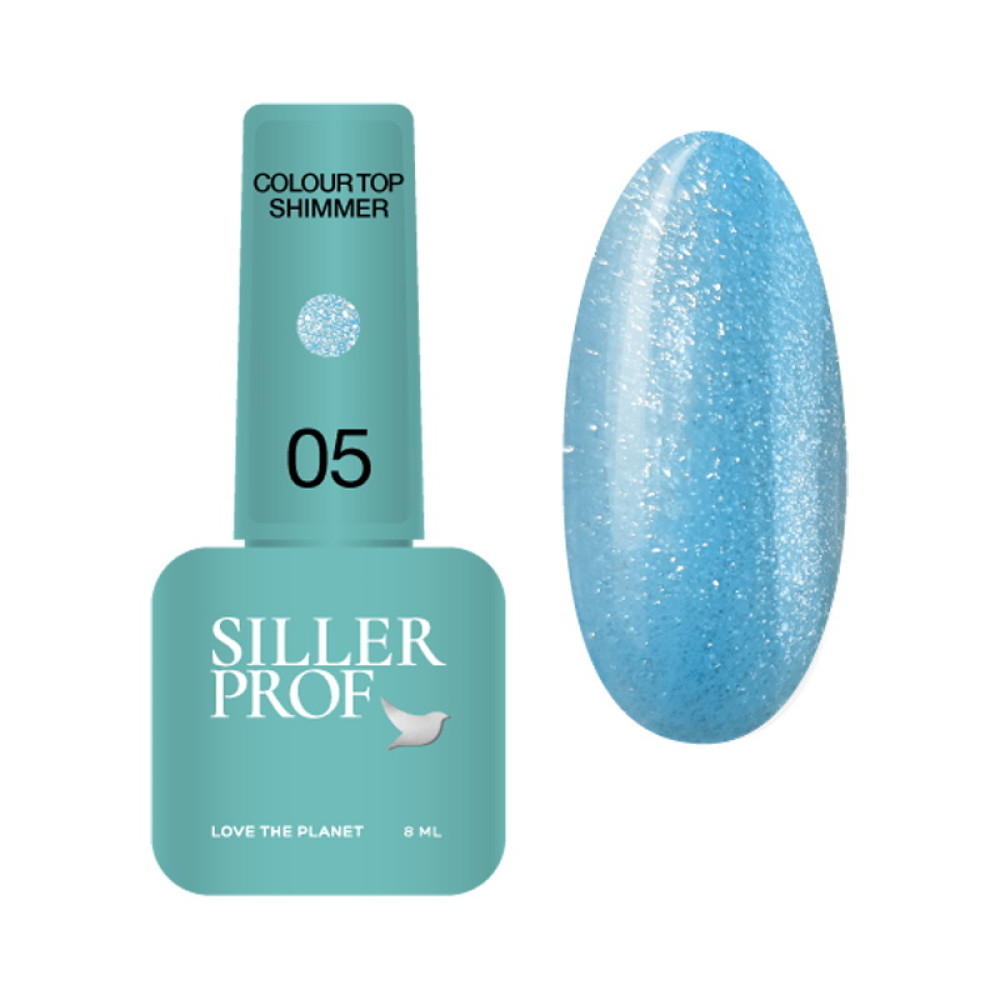 Топ для гель-лаку без липкого шару Siller Professional Top Colour Shimmer 05 з блискітками 8 мл