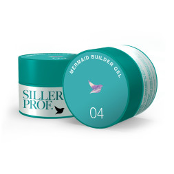 Гель для нарощування Siller Professional Mermaid Builder Gel 04 в баночці лілово-золотий з блискітками та пластівцями юки 15 мл