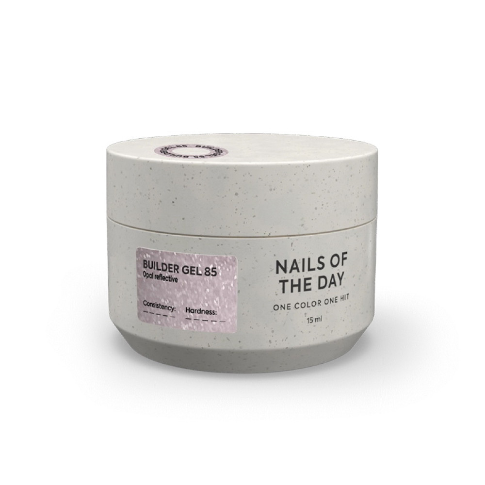 Гель будівельний Nails Of The Day Builder Gel 085 рожево-молочний з опаловим блиском світловідбиваючий 15 мл