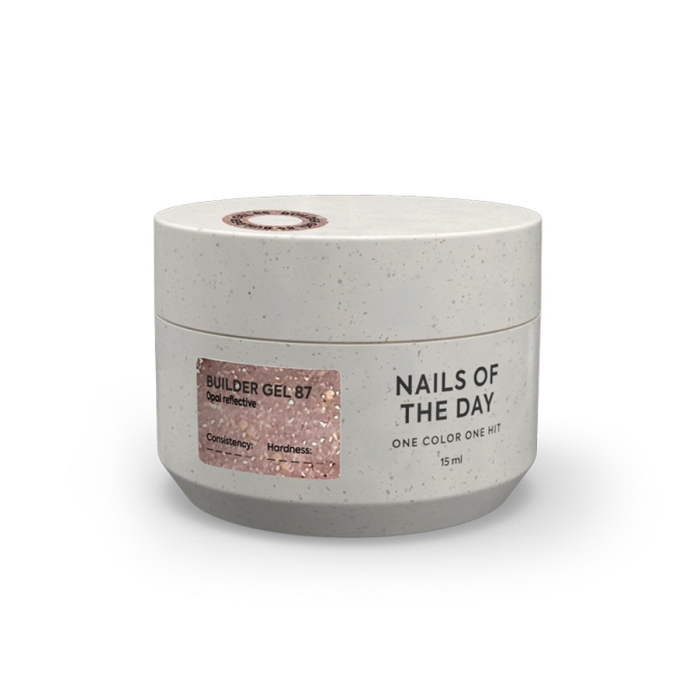 Гель будівельний Nails Of The Day Builder Gel 087 нюдовий з опаловим блиском світловідбиваючий 15 мл