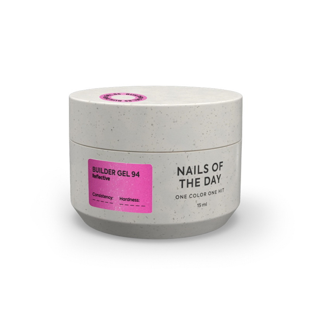 Гель строительный Nails Of The Day Builder Gel 094 холодный розовый светоотражающий 15 мл