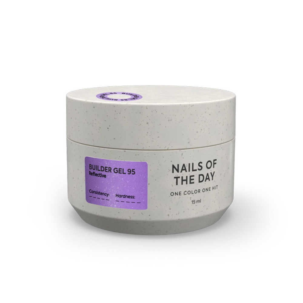 Гель строительный Nails Of The Day Builder Gel 095 лиловый светоотражающий 15 мл