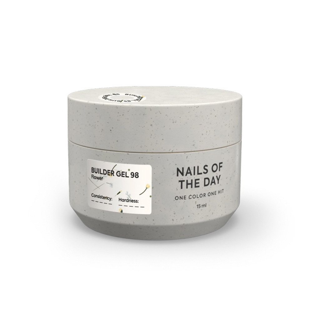 Гель строительный Nails Of The Day Builder Gel 098 прозрачный с сухоцветами 15 мл