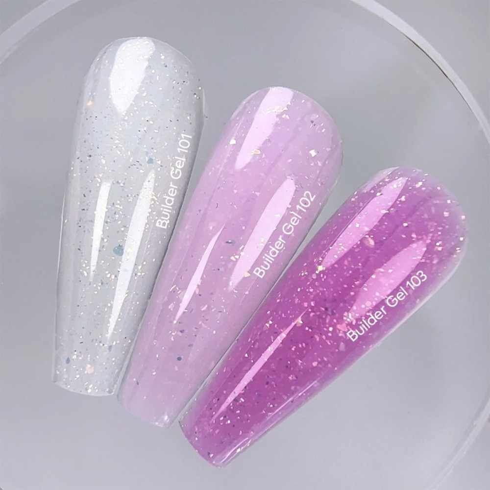 Гель строительный Nails Of The Day Builder Gel 102 молочно-розовый с поталью 15 мл