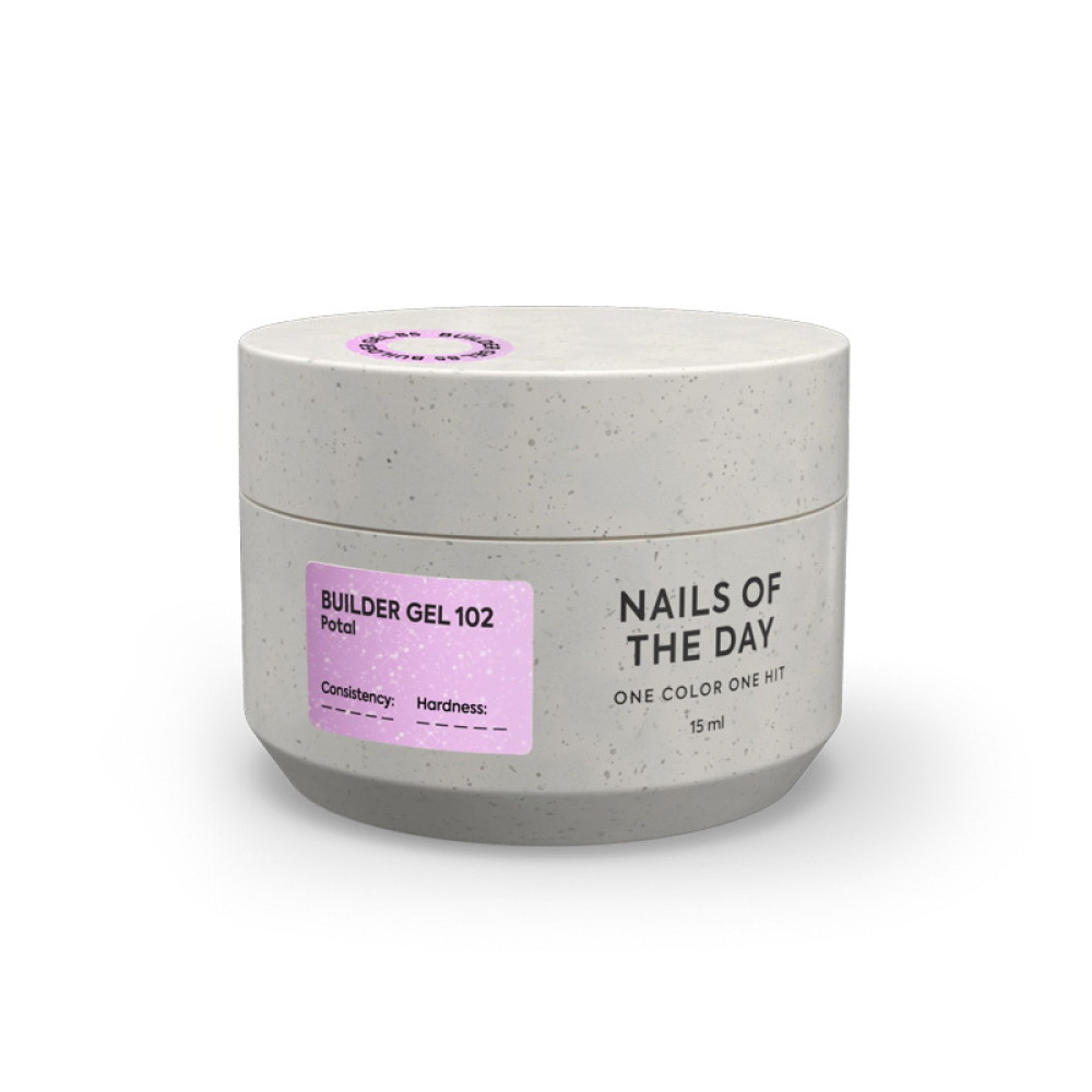 Гель строительный Nails Of The Day Builder Gel 102 молочно-розовый с поталью 15 мл