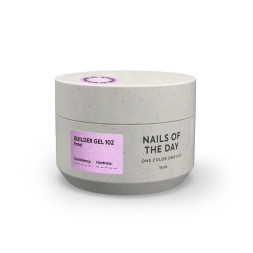 Гель будівельний Nails Of The Day Builder Gel 102 молочно-рожевий з поталлю 15 мл