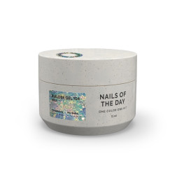 Гель будівельний Nails Of The Day Builder Gel 104 прозорий з пластівцями юкі 15 мл