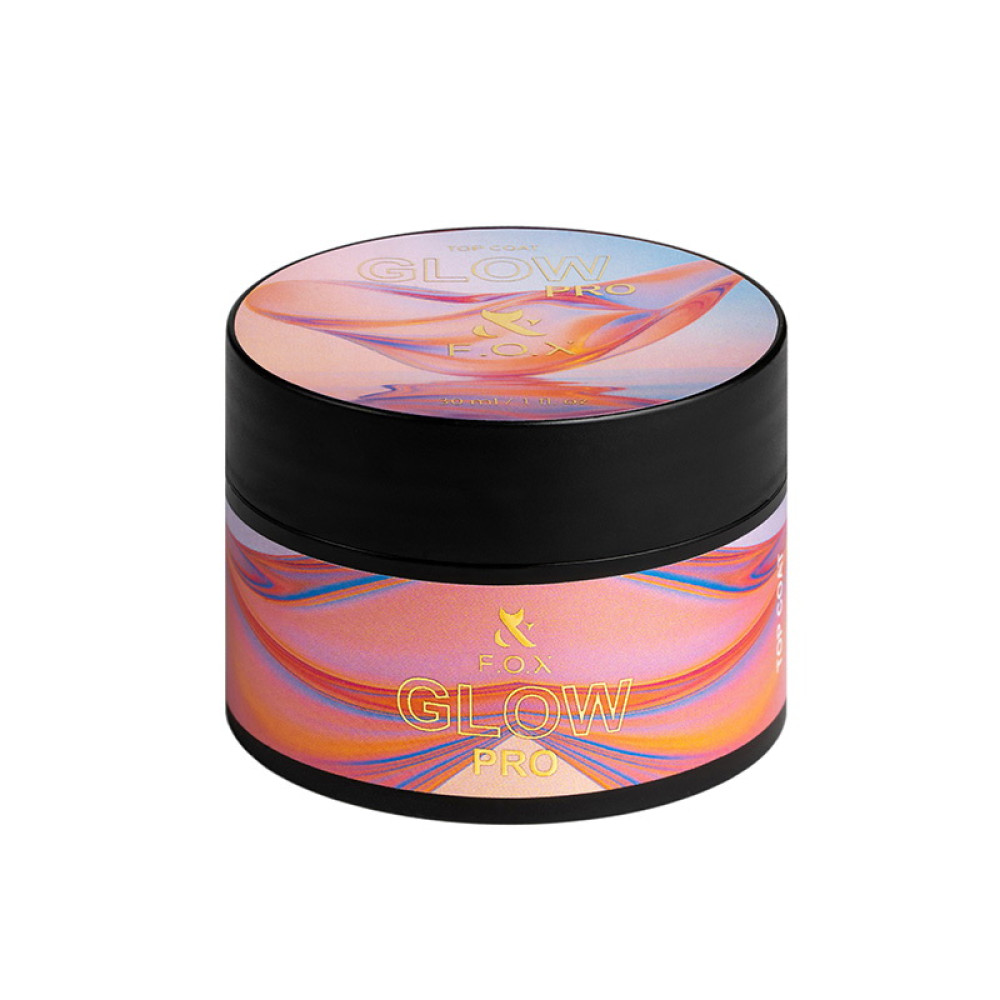 Топ для гель-лаку без липкого шару F.O.X Top Glow Pro в баночці 30 мл